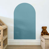 Children's multifunctional wall decal in an archway shape and teal colour